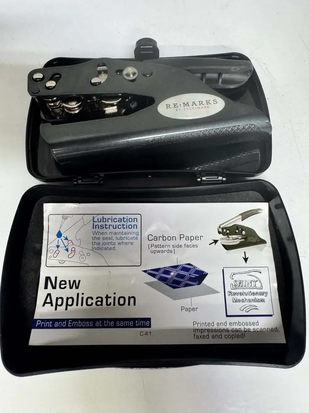 Shiny Model-EM Handheld Embosser with Storage Case